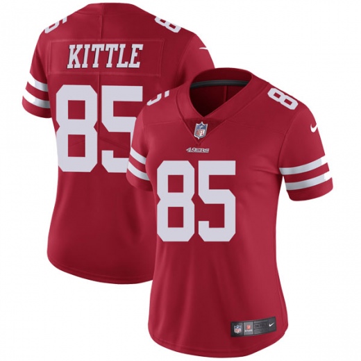 Women's NFL San Francisco 49ers #85 George Kittle Red Vapor Untouchable Limited Stitched Jersey(Run Small)